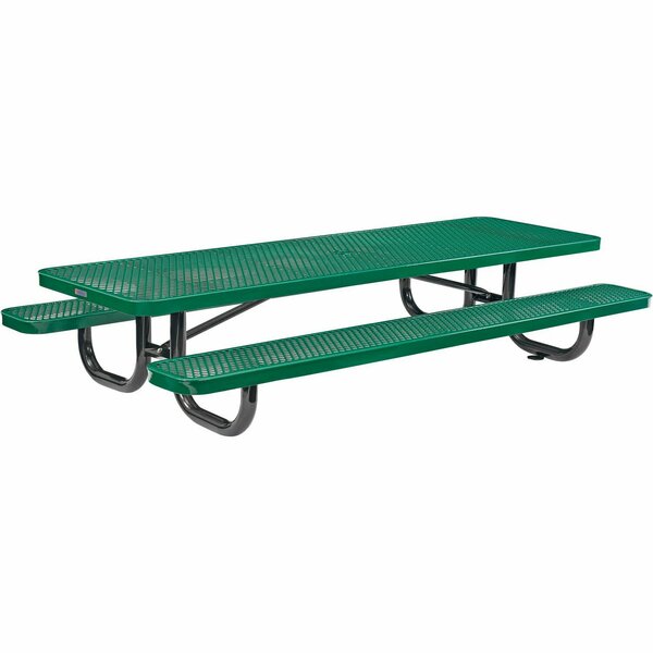 Global Industrial 8ft Rectangular Kids Picnic Table, Expanded Metal, Green 277153KGN